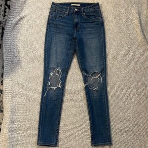 Levi’s 721 high rise skinny ripped jeans